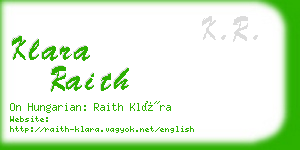 klara raith business card